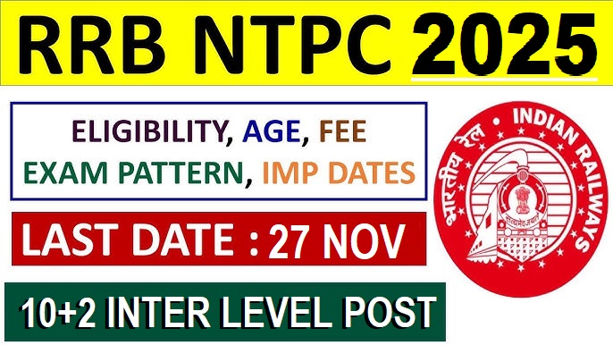 RRB NTPC 10+2 Inter Level Online Form 2025 (3058 Posts)